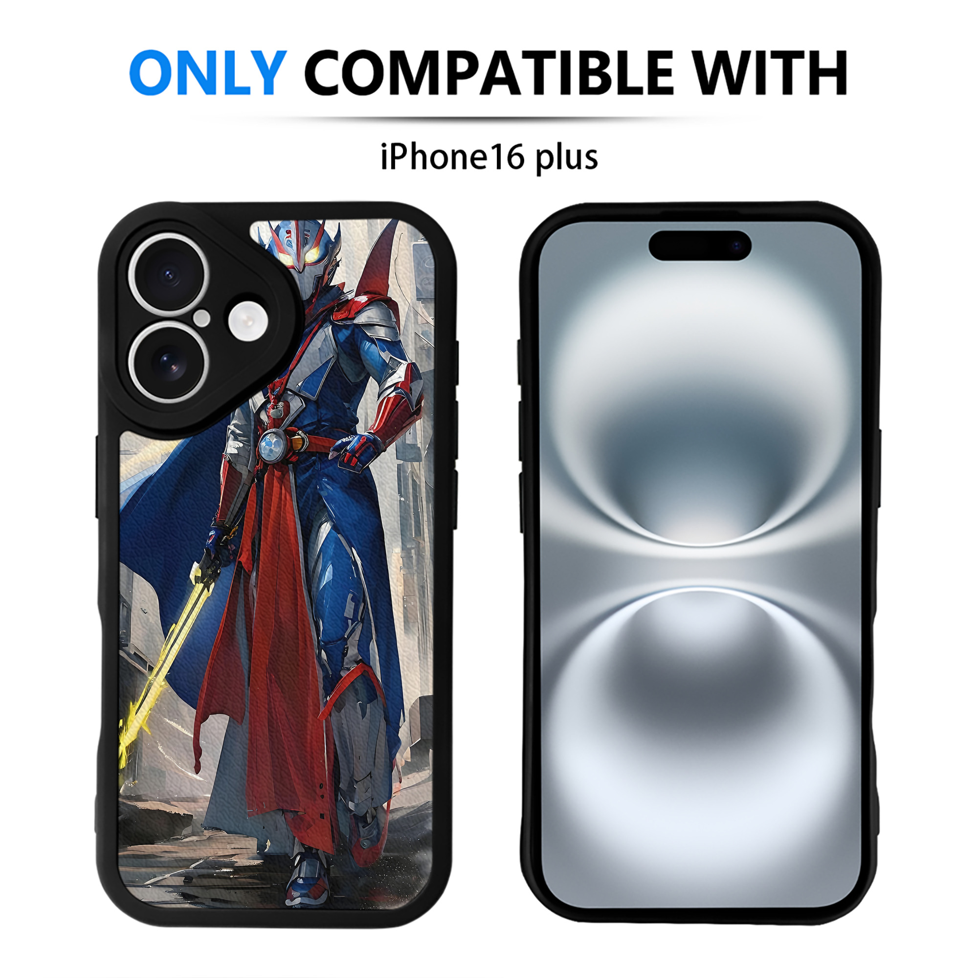 （画像用） ウルトラマン Ultraman 【iPhone 16シリーズ対応】シリコンスマホケース（レザー調） 材質：シリコン